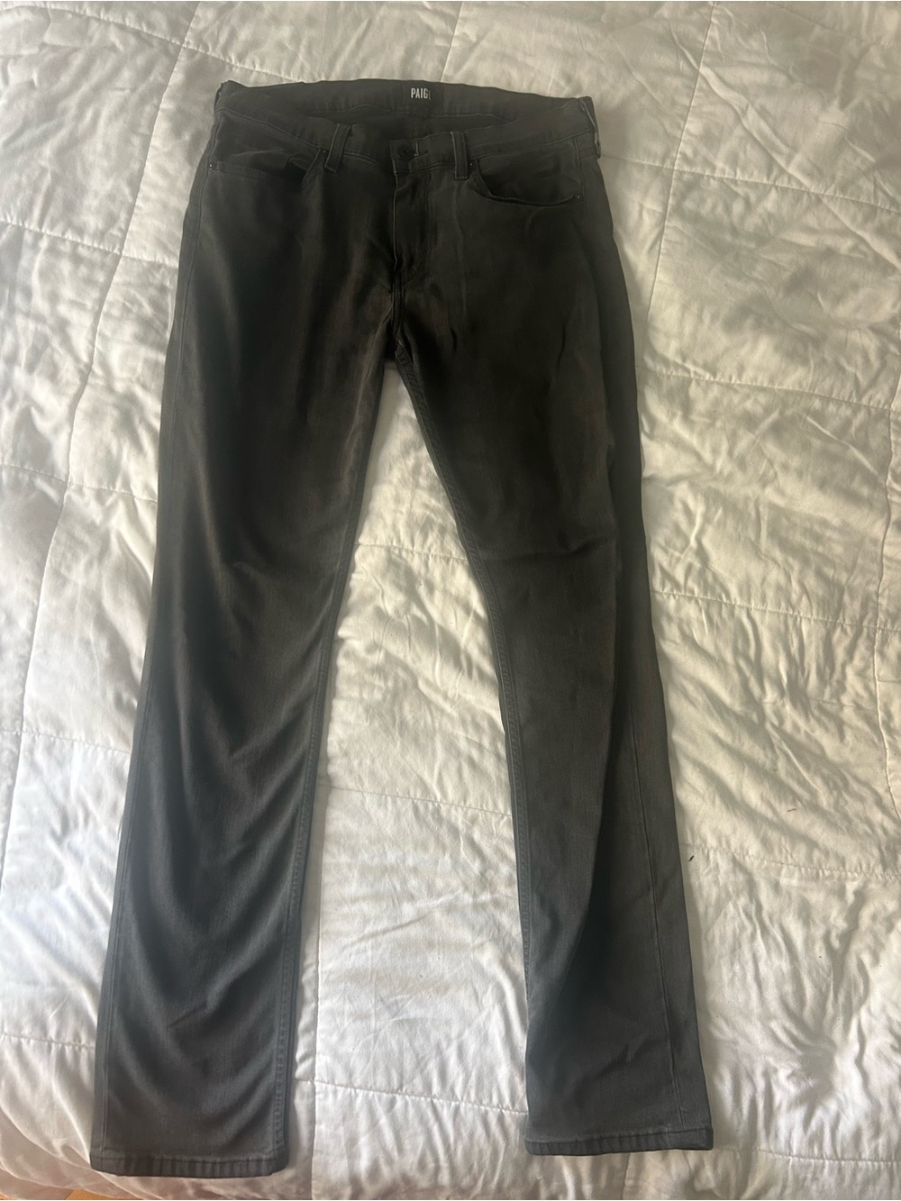 PAIGE Black Straight-Leg Jeans